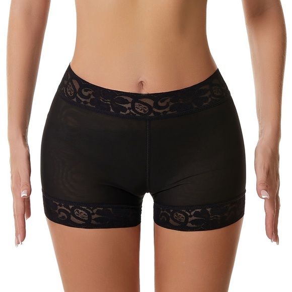 Black Lace Trim Body Shaping Tummy Control Butt Lift High Waisted Briefs size M - Picture 3 of 11